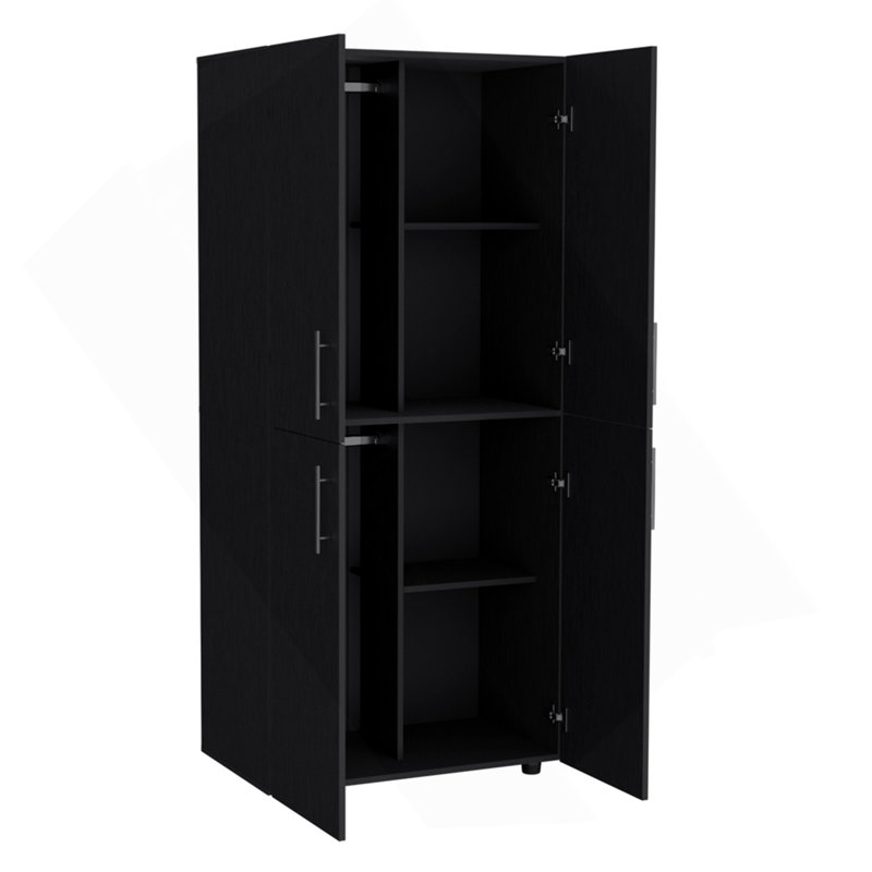 Armoire Moscow, chambre à coucher, noir, Noir