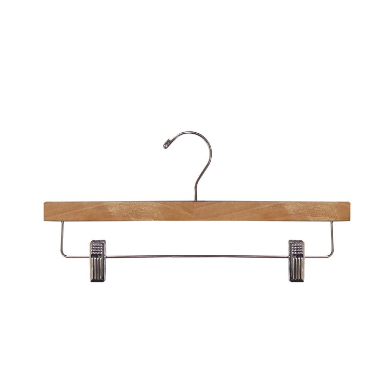 Rebrilliant Wooden Suit Hanger with Solid Wood Bar (Set of 50), Silver