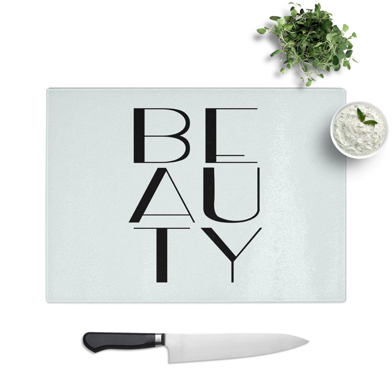 Beauty Typography Chopping Board, 0.4cm H x 28.5cm W x 39cm L