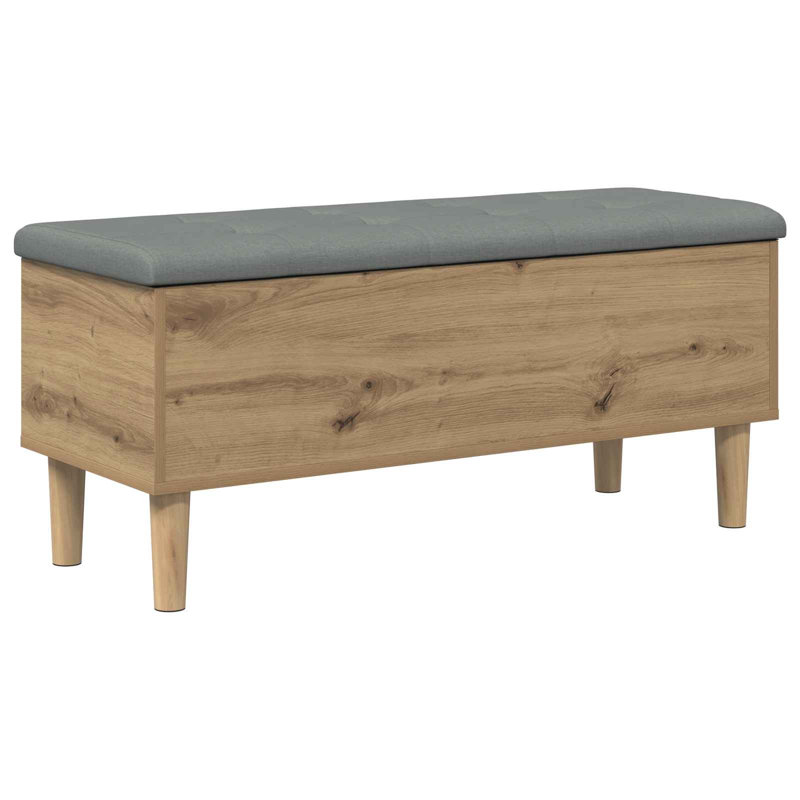 Upholstered Engineered Wood Bench, Artisan Oak