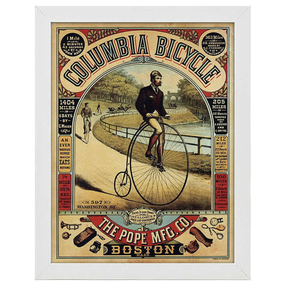 Leinwandbild Vintage Werbeplakat Columbia Bicycle