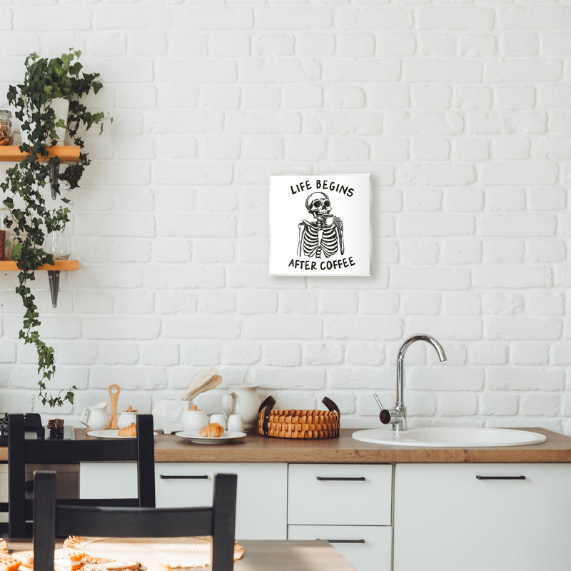 «Life Begins After Coffee», plaque murale par JJ Design House LLC