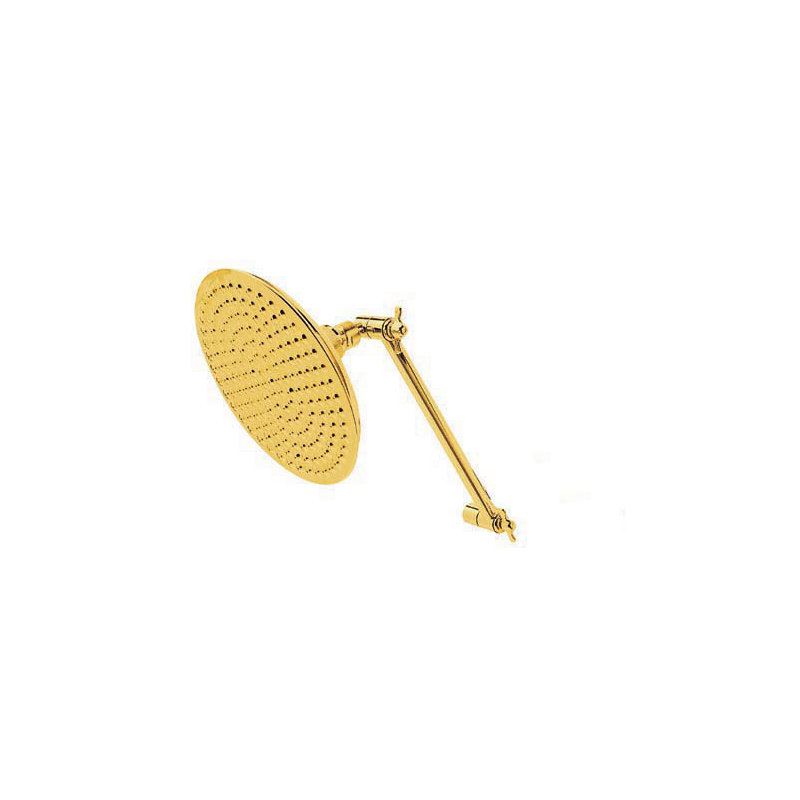 Volume Control Rain Adjustable Shower Head, Polished Brass