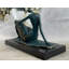 ORIGINAL ART DECO MODÈLE ABSTRAIT MODERNE BRUTE STATUE BRONZE STATUE VERT