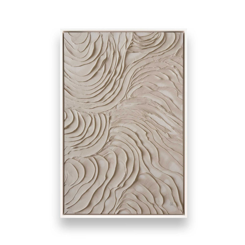 Toile roulée Wave Formations III, Cadre flottant blanc opaque, H 48,75 po x l 32,75 po x P 1,75 po