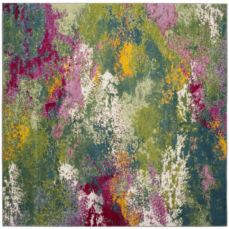 Parkins Abstract Area Rug, Square 91cm
