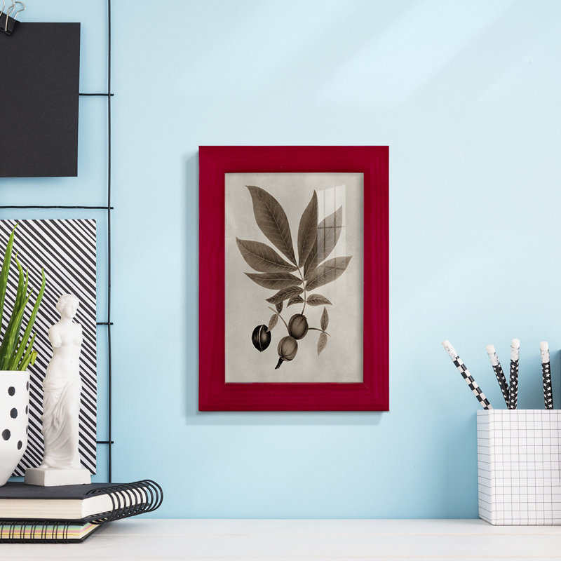 Arbor Speciment VI - Impression encadrée avec verre - bleu océan, Rouge, H 4 po x l 6 po x P 1 po