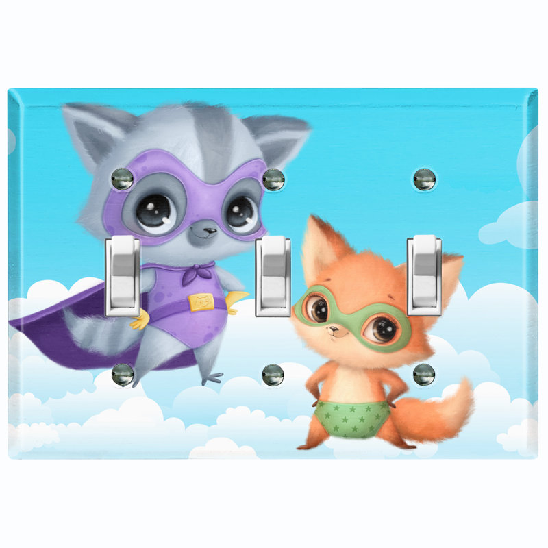 Animals 3 - Gang Toggle Light Switch Standard Wall Plate