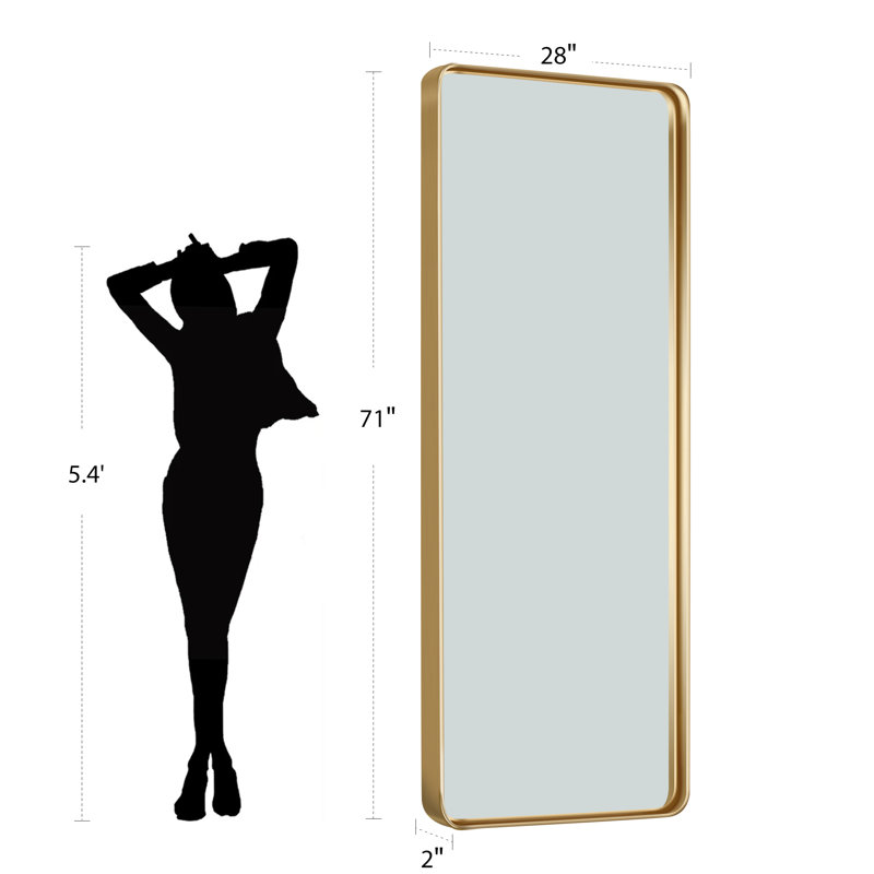 Miroir pleine grandeur Anduena, 71 po x 28 po, Or