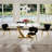 Rectangular Pedestal Dining Set with Modern Weaven Velvet Dininig Chair-821076817-821076816