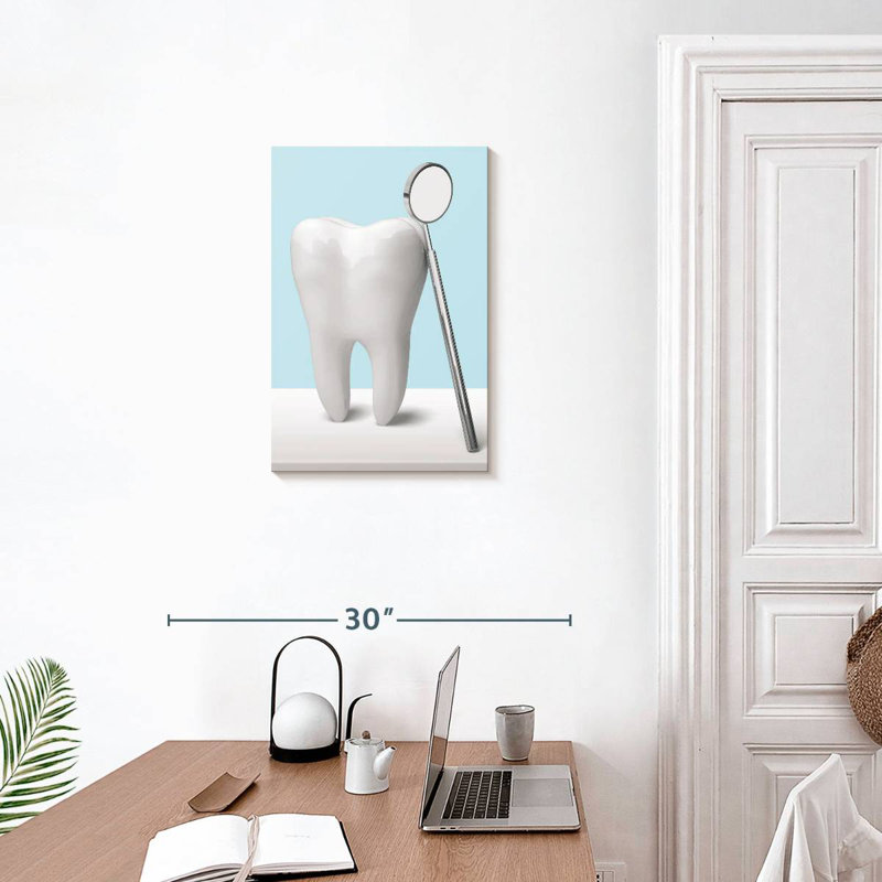 Alcaraz Dentist Mirror And Tooth, 24" H x 16" W