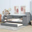 Lit de jour simple gris avec rangement pour papeterie, lit gigogne - Structure fonctionnelle en bois-1824018461