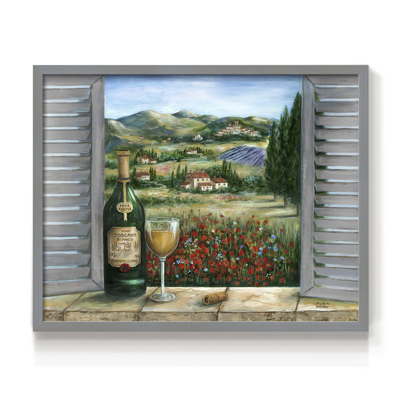 Blanc toscan et coquelicots - Reproduction encadrée - Restickable, H 8 po x l 10 po, Gris