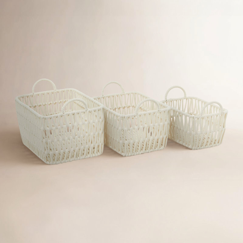 Ensemble de 3 paniers de rangement en métal, H 11,15 po x l 14,35 po x P 9,70 po