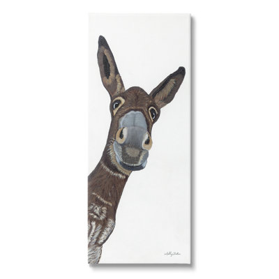 " Donkey Peering Happily Casual Farm Animal Portrait " by Ashley Justice