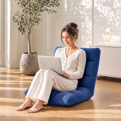 Chaise pliante avec support pour le dos, 14 positions réglables, chaise longue rembourrée pour la méditation et la télévision, café