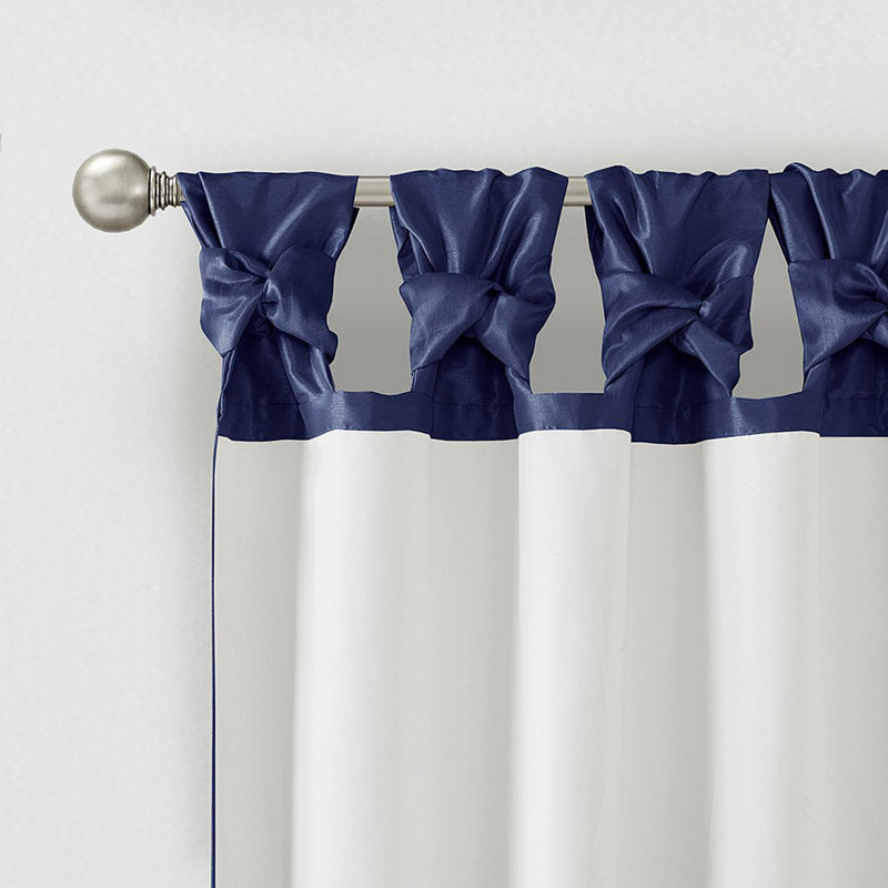 Twist Tab Lined Window Curtain Panel 50X84", Navy, 50" W x 84" L
