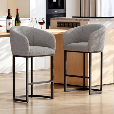 Linen Countertop Counter Stools Wahson Set Of Linen Upholstered