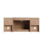 Meuble-lavabo mural de 48 po avec lavabo en céramique blanche, tablettes de rangement et 45 poignées à bord incliné pour une porte à fermeture en douceur