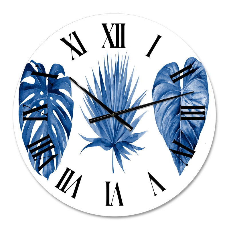 Classic Classic Tropical Leaves - Horloge murale tropicale, Moyen