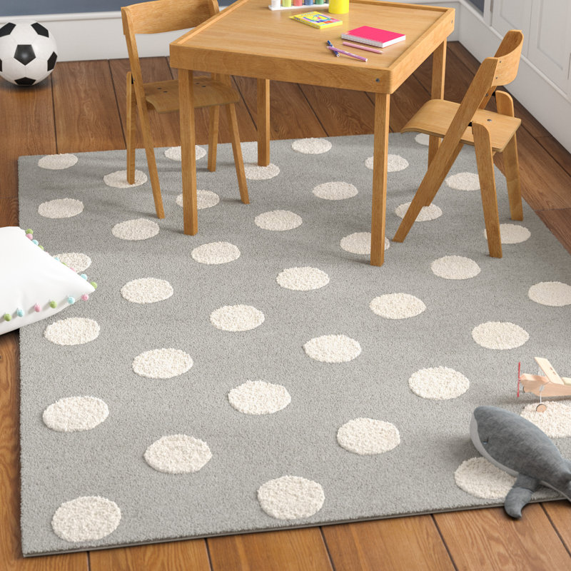 Tapis en laine touffeté à la main Krystyna, Rectangle 3 pi x 5 pi, Gris / ivoire