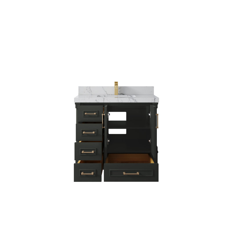 Aberdeen 36'' Single Bathroom Vanity with Top, Venatino