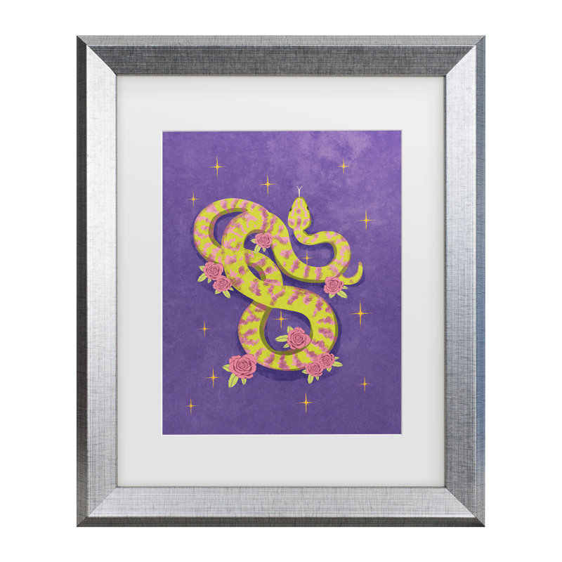 «Raissa Oltmanns Snake Matted», art encadré, 14.5'' H x 17.5'' W, Cadre argenté