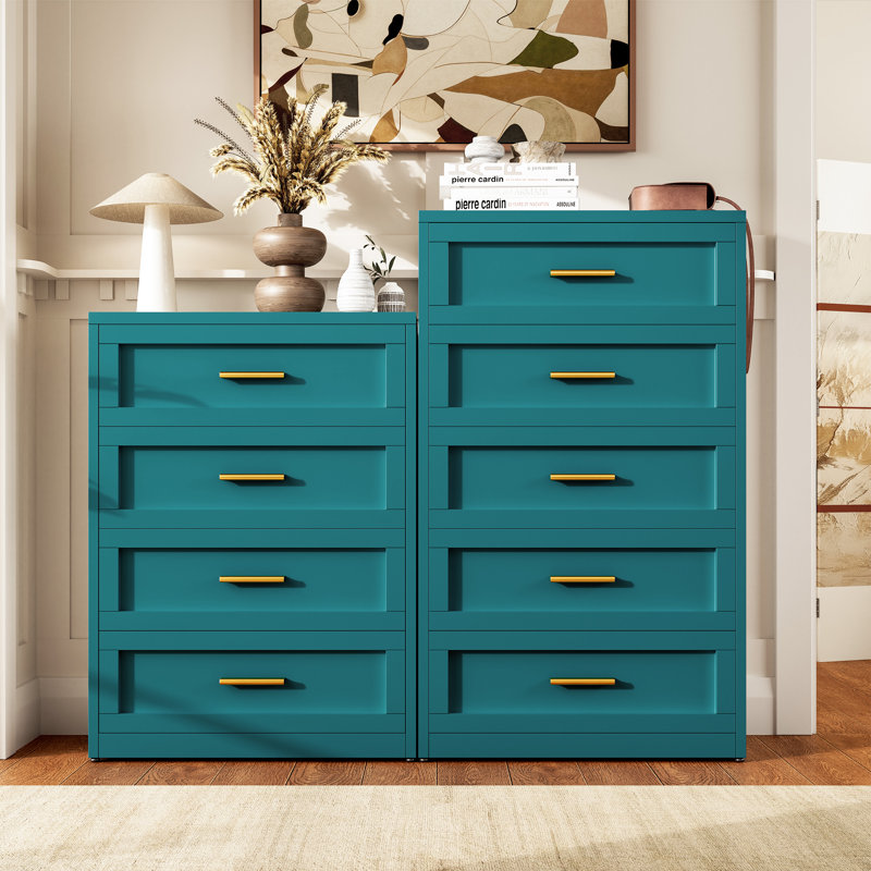   Metal 5-drawer Dressing Table, Blue