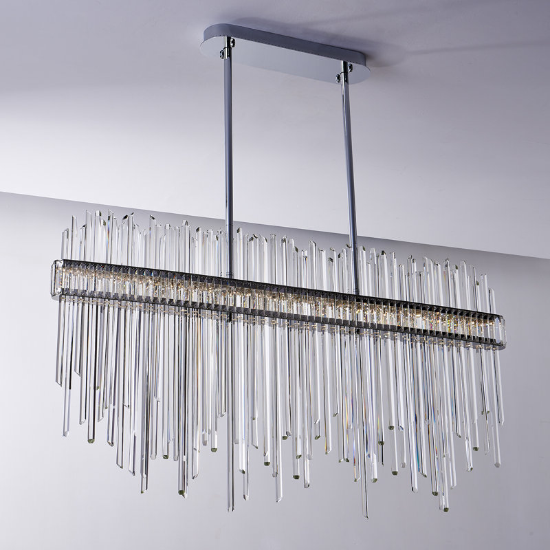 Piovere 60'' Chrome LED Pendant with Crystal Rods
