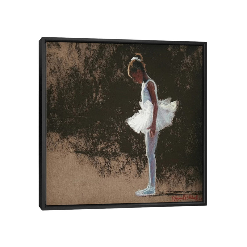« anticipation », peinture sur toile tendue, H 18 po x l 18 po x P 1,5 po, Toile avec cadre noir, Pas de tapis