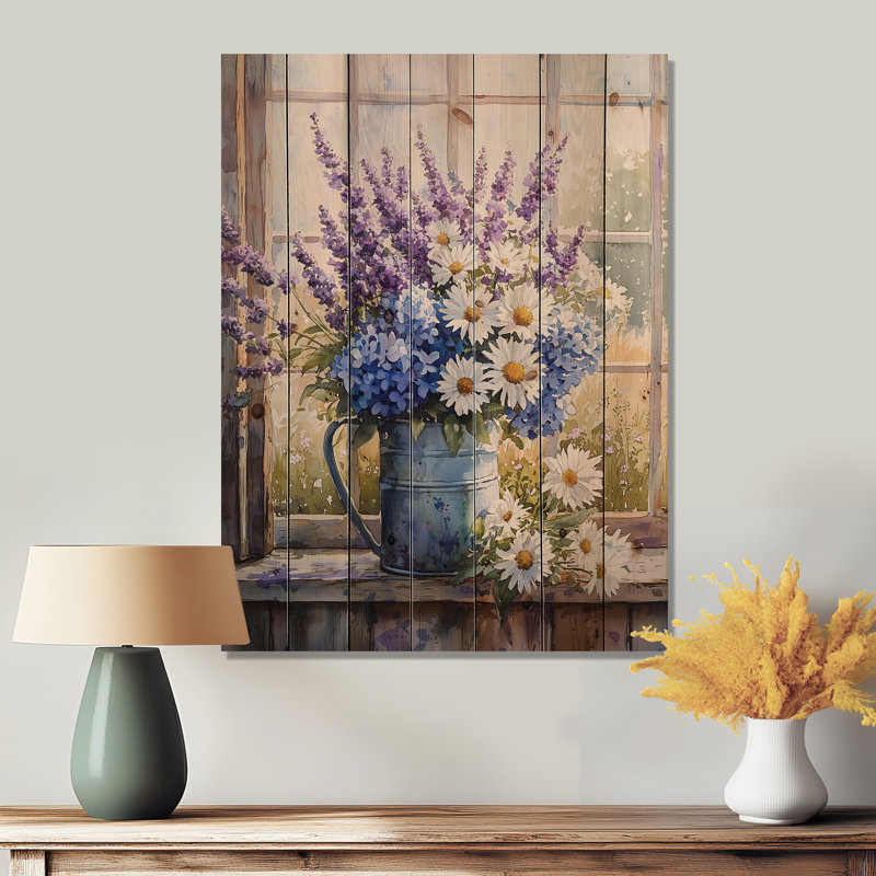 Bouquet de lavande et de romarin à la ferme II - Bouquets de bois assortis, H 20 po x l 10 po x P 0,78 po