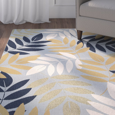 Tapis intérieur / extérieur bleu floral Mundubbera
