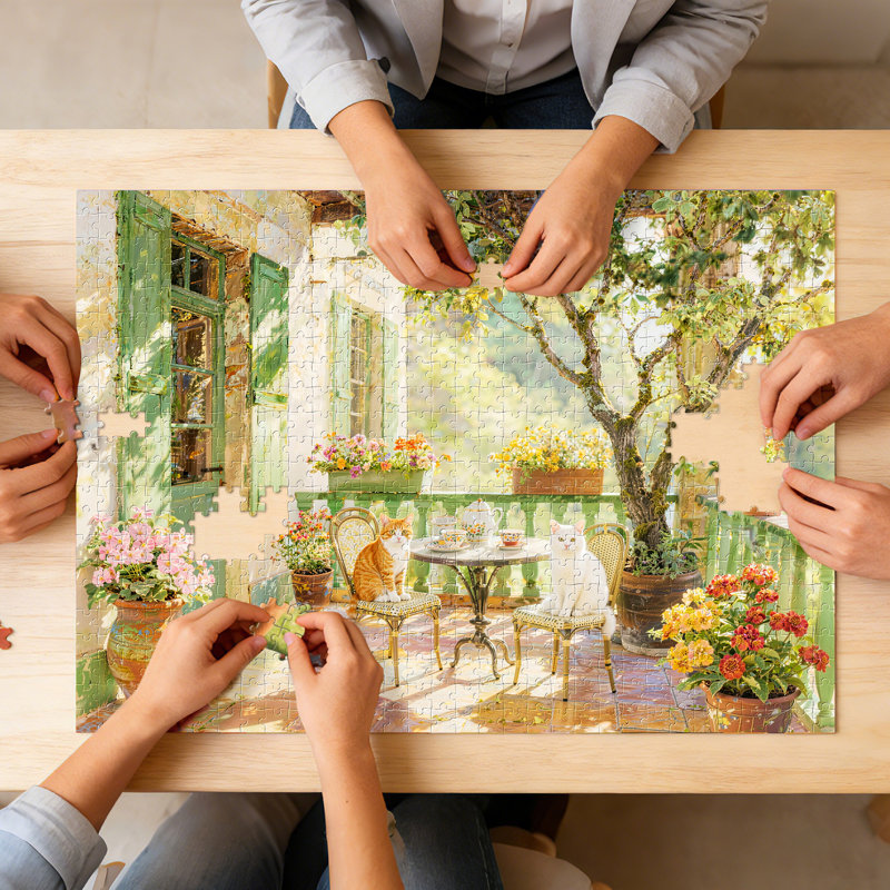Garden Balcony Puzzle，1000pcs matte velvet surface