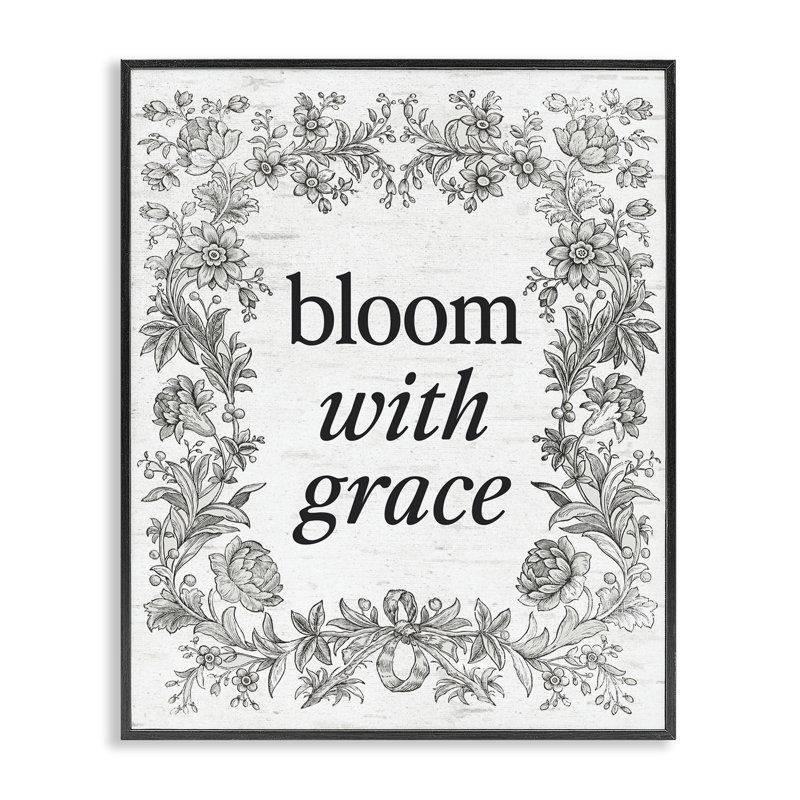 Giclée encadrée Bloom, avec bordure rétro, H 20 po x l 16 po, Giclée encadrée noir minuit