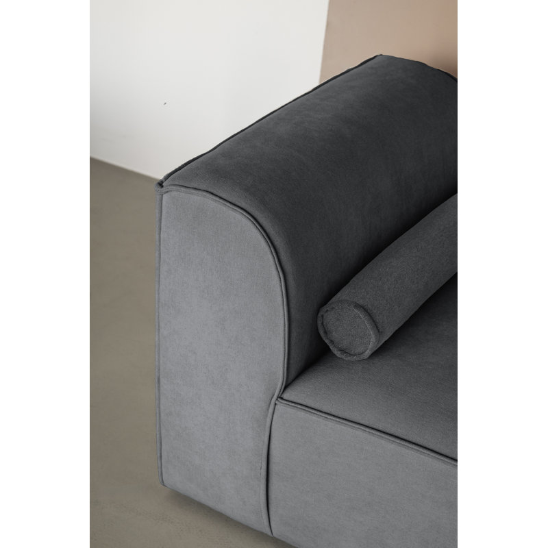 Flex Felix Upholstered Chaise Lounge, Dark Grey, Right Hand Facing