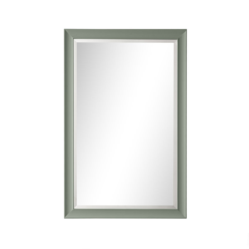 Glenbrooke Solid Wood Beveled Wall Mirror, 38" x 26", Smokey Celadon