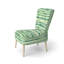Chaise rembourrée rayée - vert et blanc-2044573122