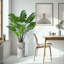 Arbre artificiel dans un pot de fleurs moderne, décoration d'arbre en soie artificielle Monstera (pot et arbre)-156323608-141567765