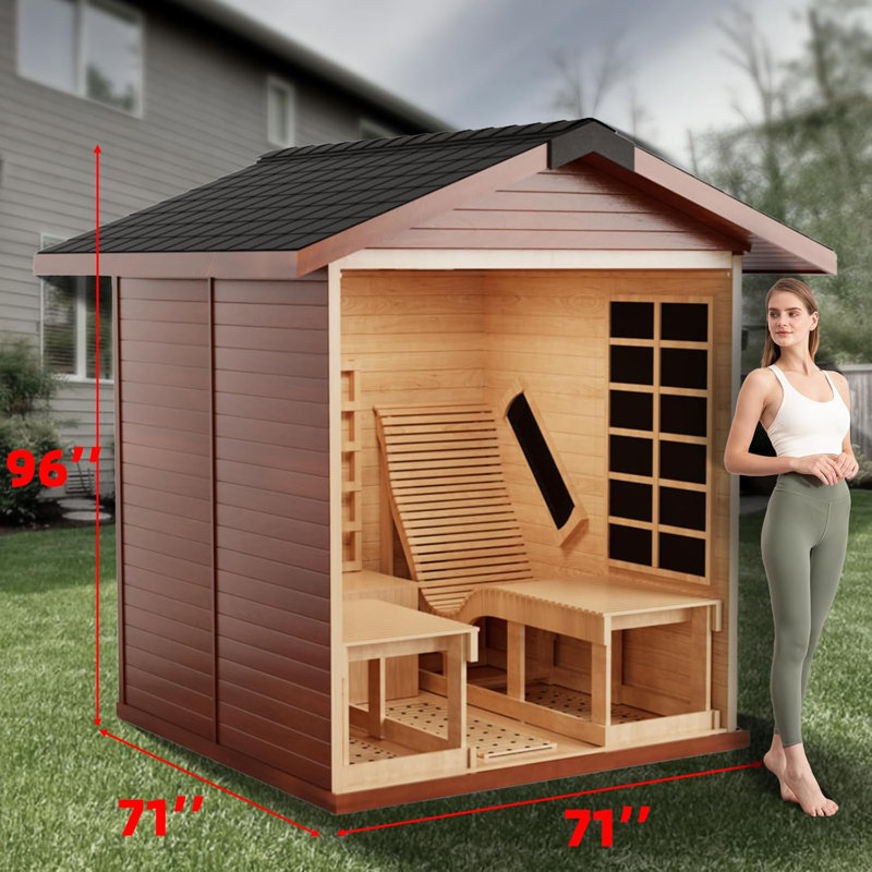 Outdoor FAR Infrared Sauna in Hemlock