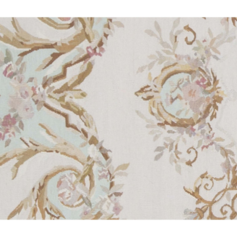 Hand-Knotted High-Quality Beige and Green Area Rug