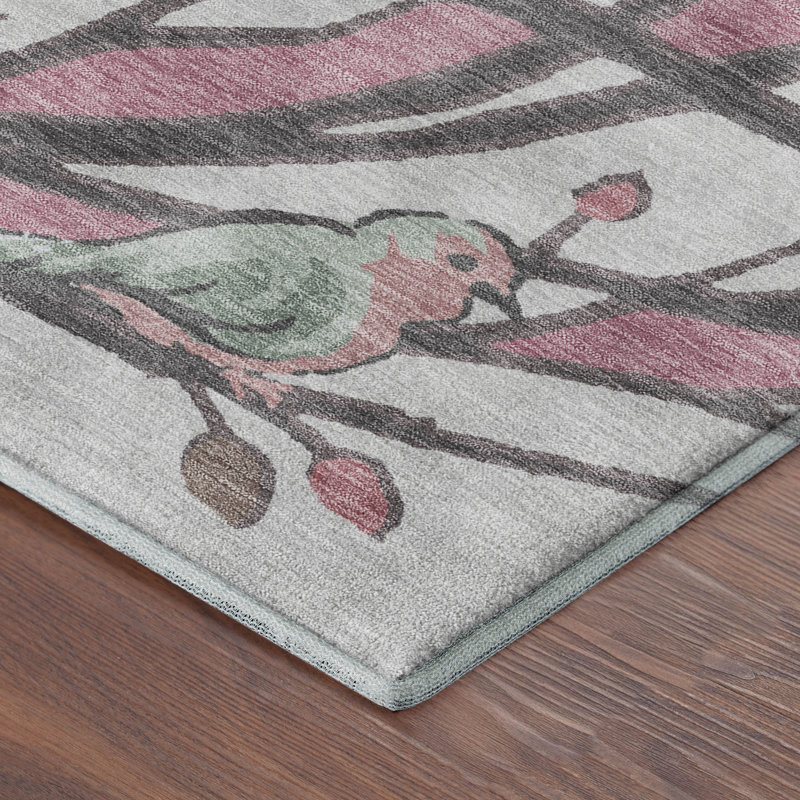 Tapis botanique de qualité supérieure lavable à la machine Mayfield AMF2336, Rosé, 1 pi 8 po x 2 pi 6 po