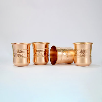 Kamthe 250ml Handmade Copper Drinking Glass Set