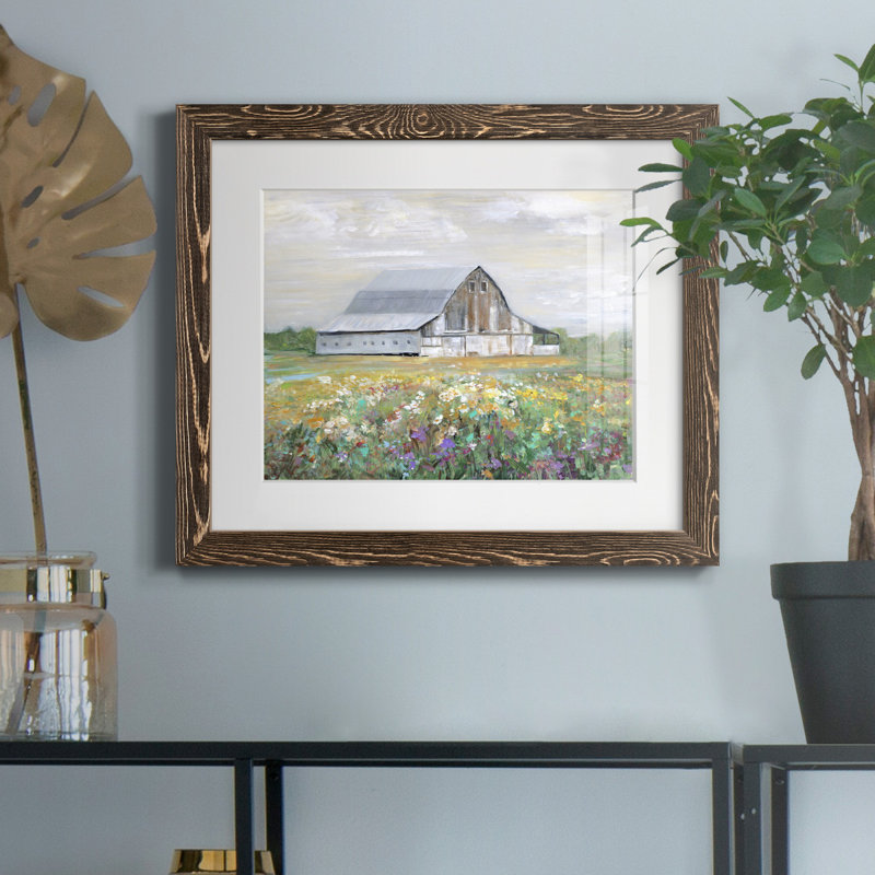 Country Fields - Cadre photo, impression sur papier, Papier, cadre noyer, H 24 po x l 18 po x P 1,5 po