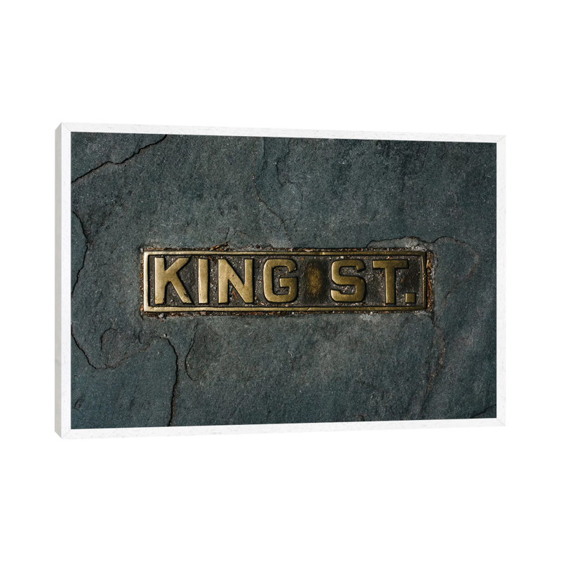 Charleston's King Street 1 Piece Wall Art on Canvas, 66.04cm H x 101.6cm W x 3.81cm D, White Framed