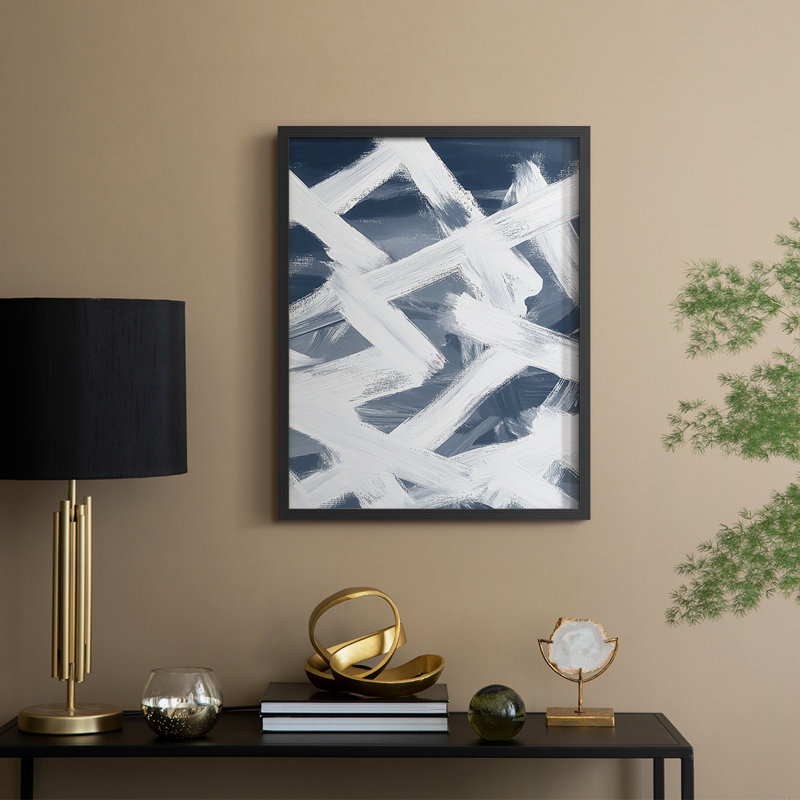 Abstrait XXIX, reproduction encadrée - prête à être accrochée - fabriquée aux États-Unis, H 20 po x P 16 po, Noir