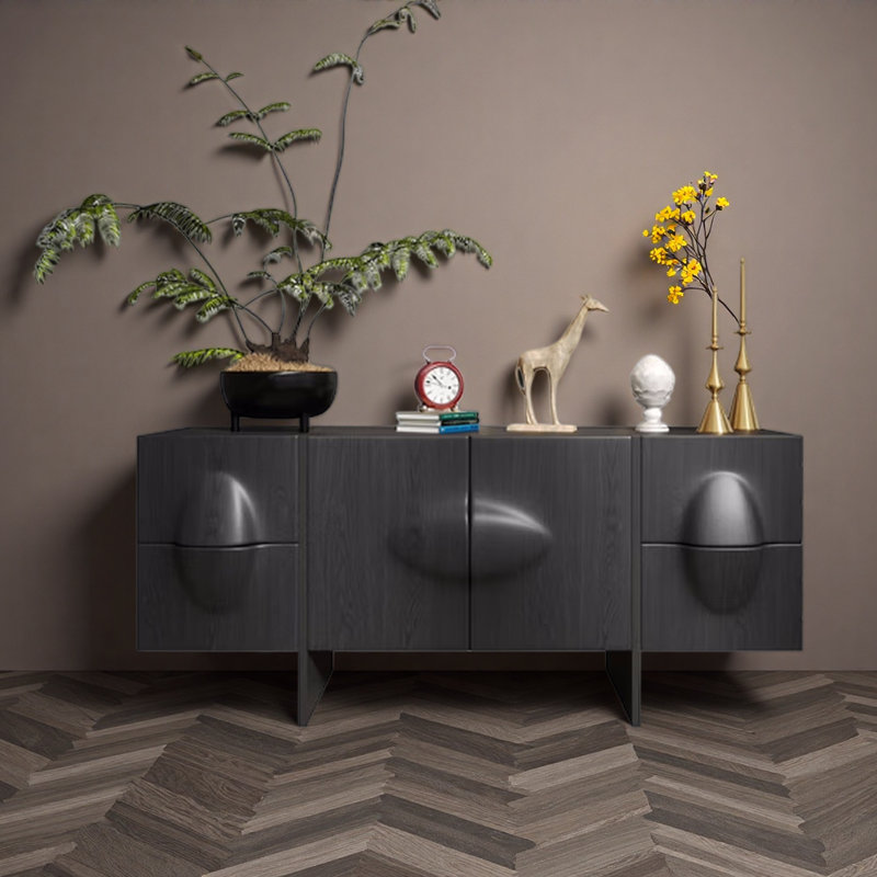 Buffet en bois massif noir
