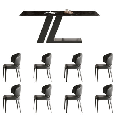 Italian style light luxury rectangular table set