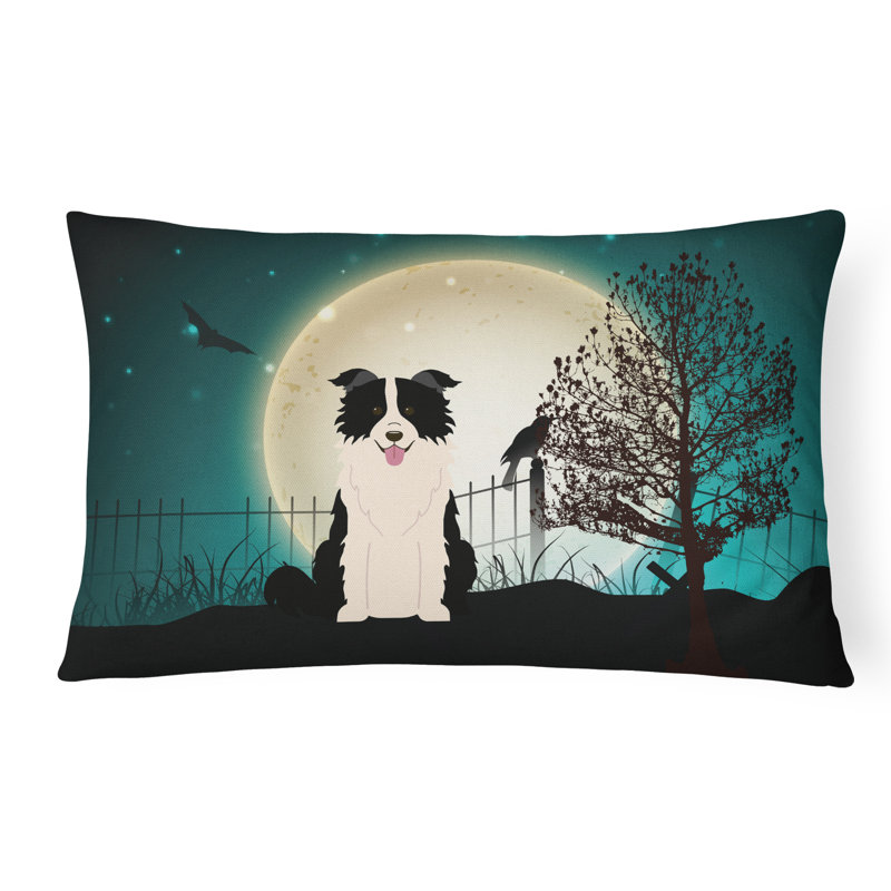 Coussin lombaire intérieur / extérieur Halloween, Noir / blanc