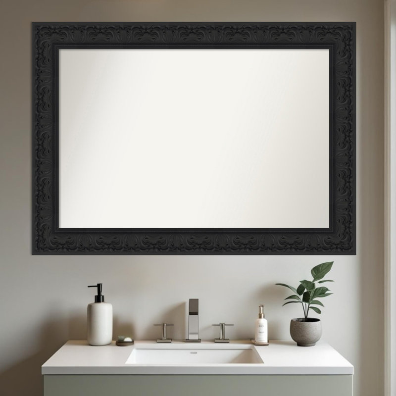 Miroir mural pour salle de bain Luxe, 30,75 po x 24,75 po, Noir