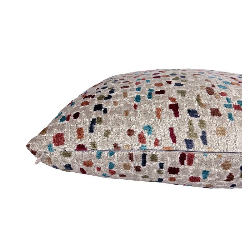 Housse de coussin en velours mosaïque, Coucher de soleil, 20 x 20 po
